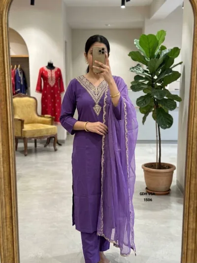 Royal Purple Magic Cotton Suit Set – Purple